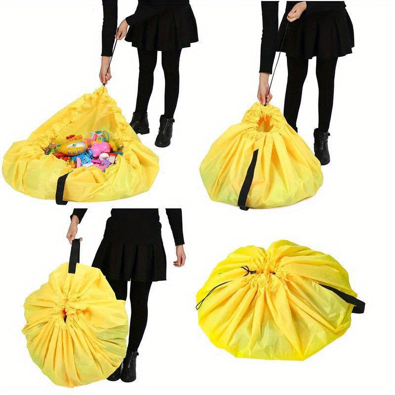 Portable Organizer for Toys and Party Supplies - Round Bag with Drawstring Closure Made of Reusable Oxford Cloth