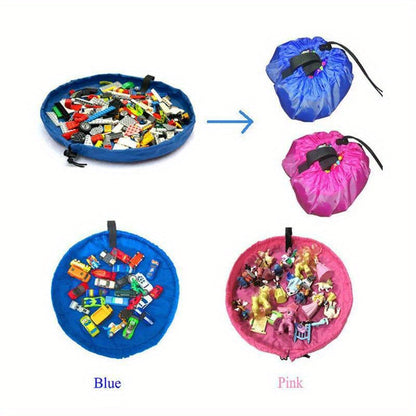 Portable Organizer for Toys and Party Supplies - Round Bag with Drawstring Closure Made of Reusable Oxford Cloth