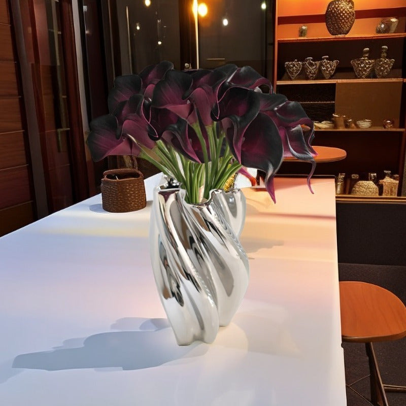 10pcs artificial calla lily bouquet - real touch flowers for weddings, parties, and home decor.