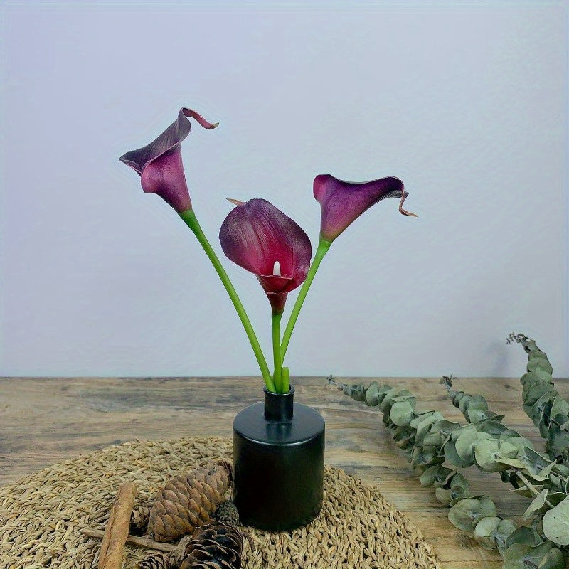 10pcs artificial calla lily bouquet - real touch flowers for weddings, parties, and home decor.