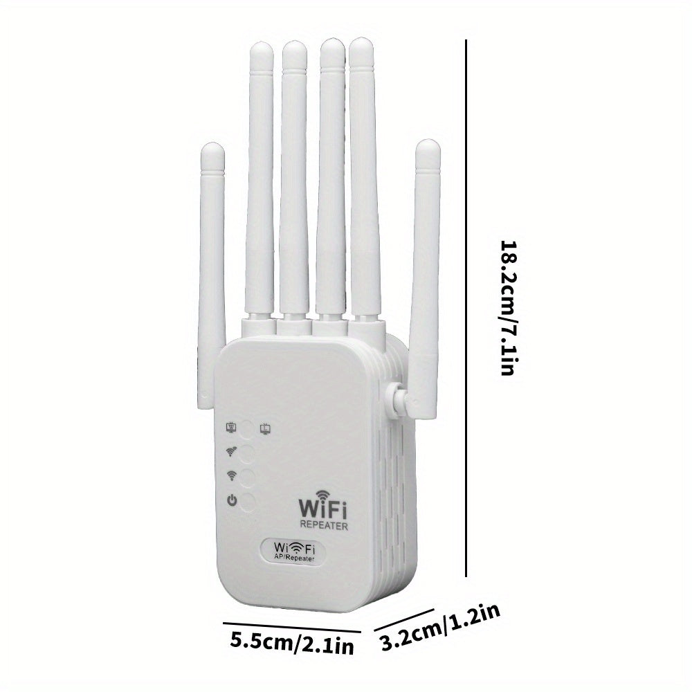 OEKE-Extreme 1200Mbps WiFi6 Extender with Six Antennas, ideal for large homes and multi-storey villas. Can be used as an AP or Router.