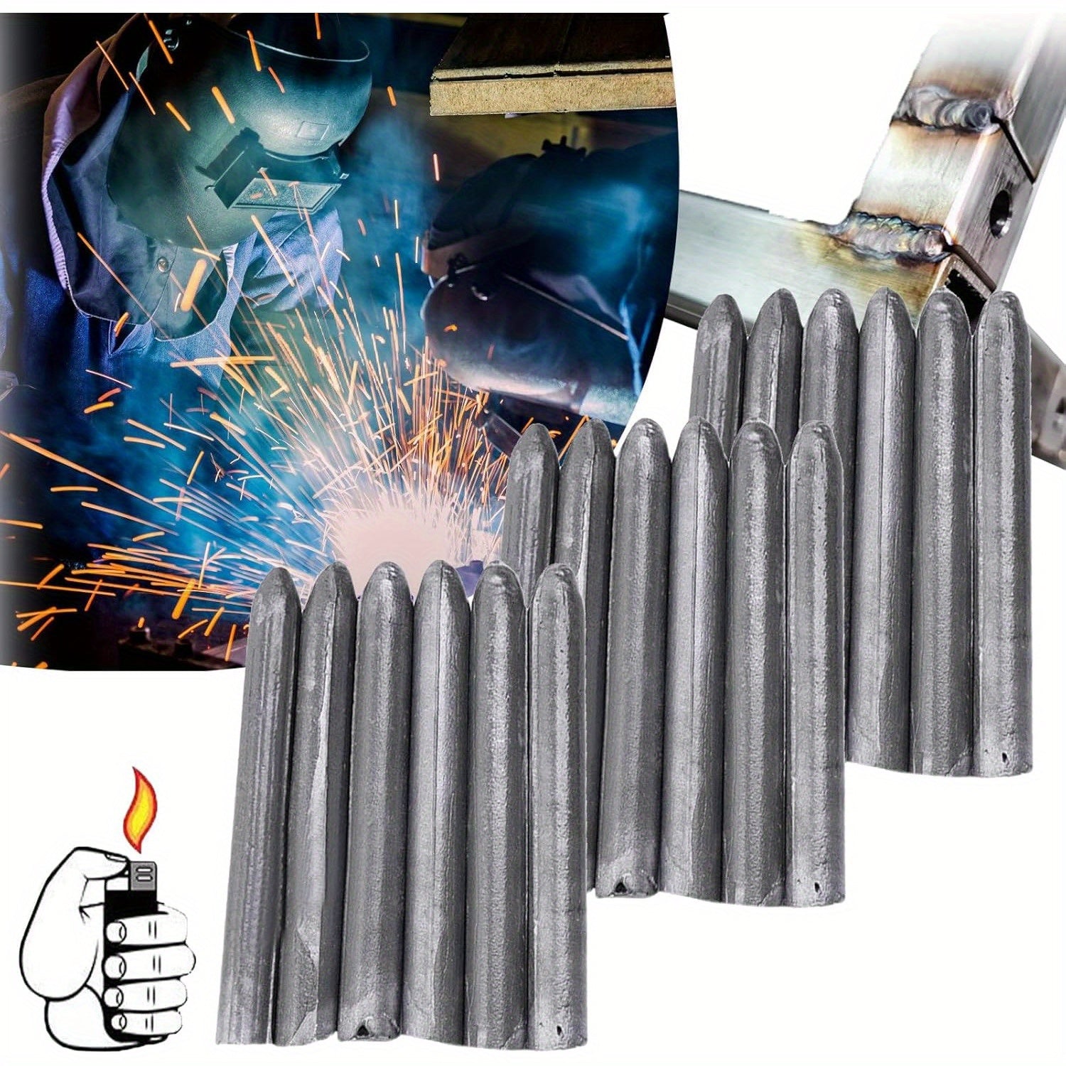 Low-temperature welding rods for household lighters, repair welding of various materials.