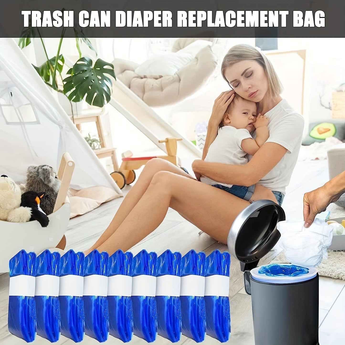 Odor-Blocking and Leak-Proof Diaper Pail Bags, 44.96cm - Compatible with Angelcare, Genie, Munchkin | Fresh Scent