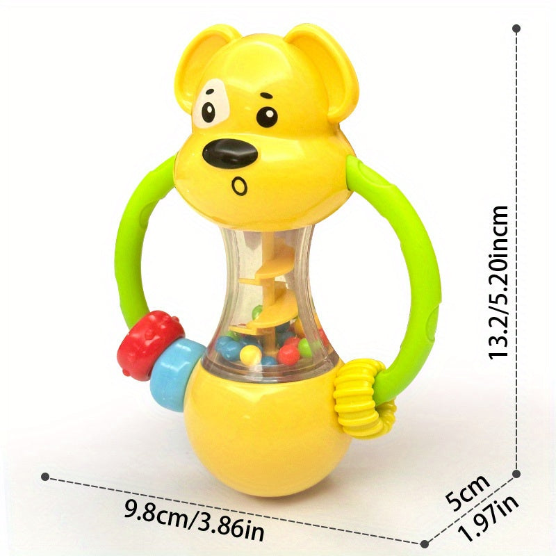 Baby Hand Rattle Toy - ABS Musical Shaker with Soft Silicone Beads, BPA-Free, Developmental Grip Teether for Infants, Auditory & Sensory Stimulation, Suitable for Babies 0-3 Years Old