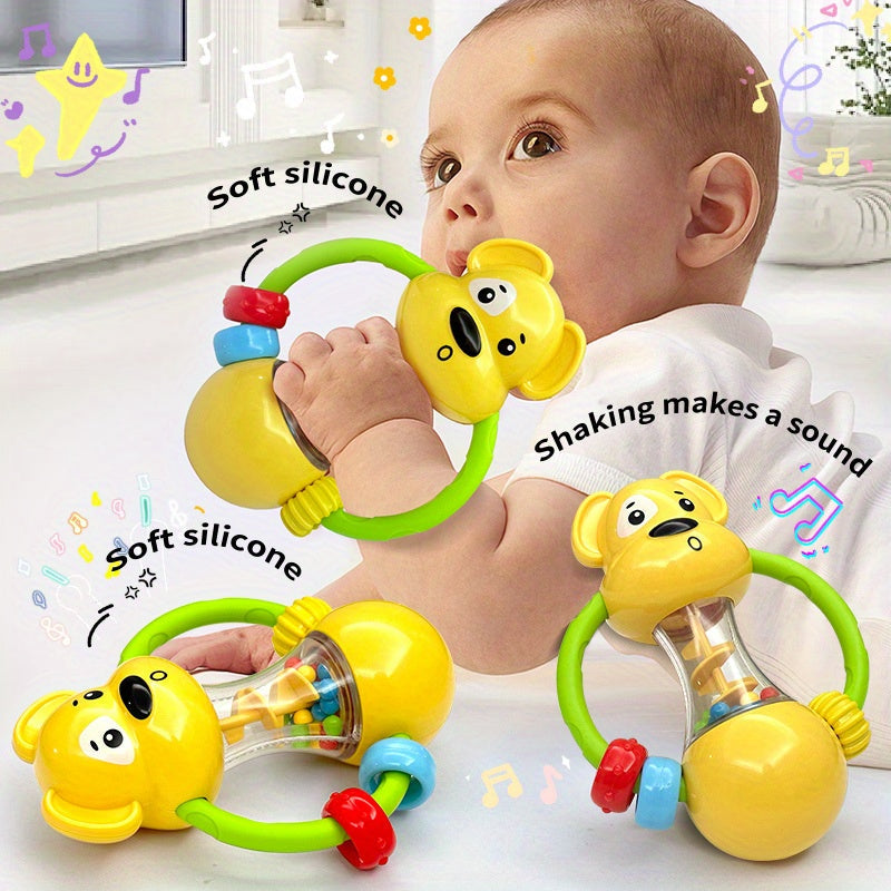 Baby Hand Rattle Toy - ABS Musical Shaker with Soft Silicone Beads, BPA-Free, Developmental Grip Teether for Infants, Auditory & Sensory Stimulation, Suitable for Babies 0-3 Years Old