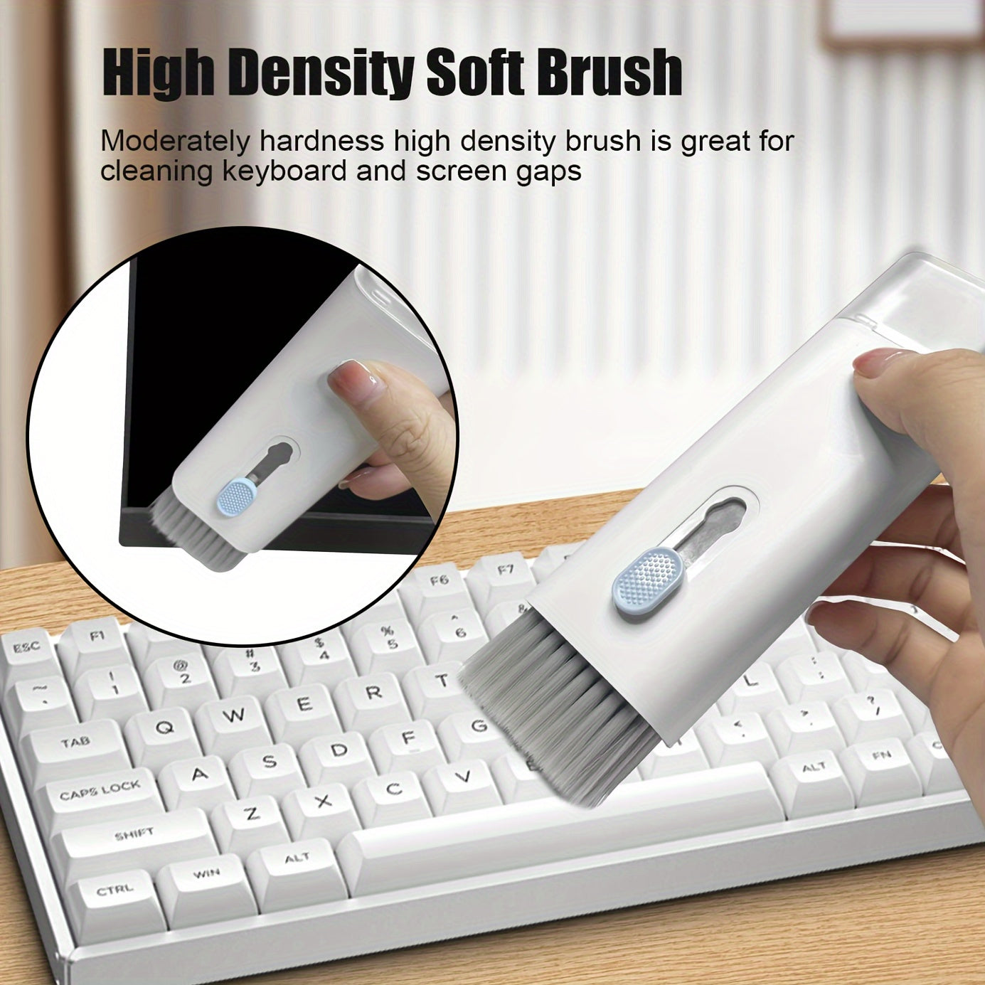 Multifunctional cleaning set for keyboards, earphones, mobile screens, and keycaps.