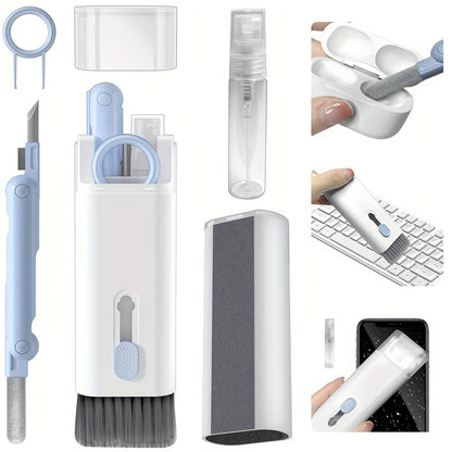 Multifunctional cleaning set for keyboards, earphones, mobile screens, and keycaps.