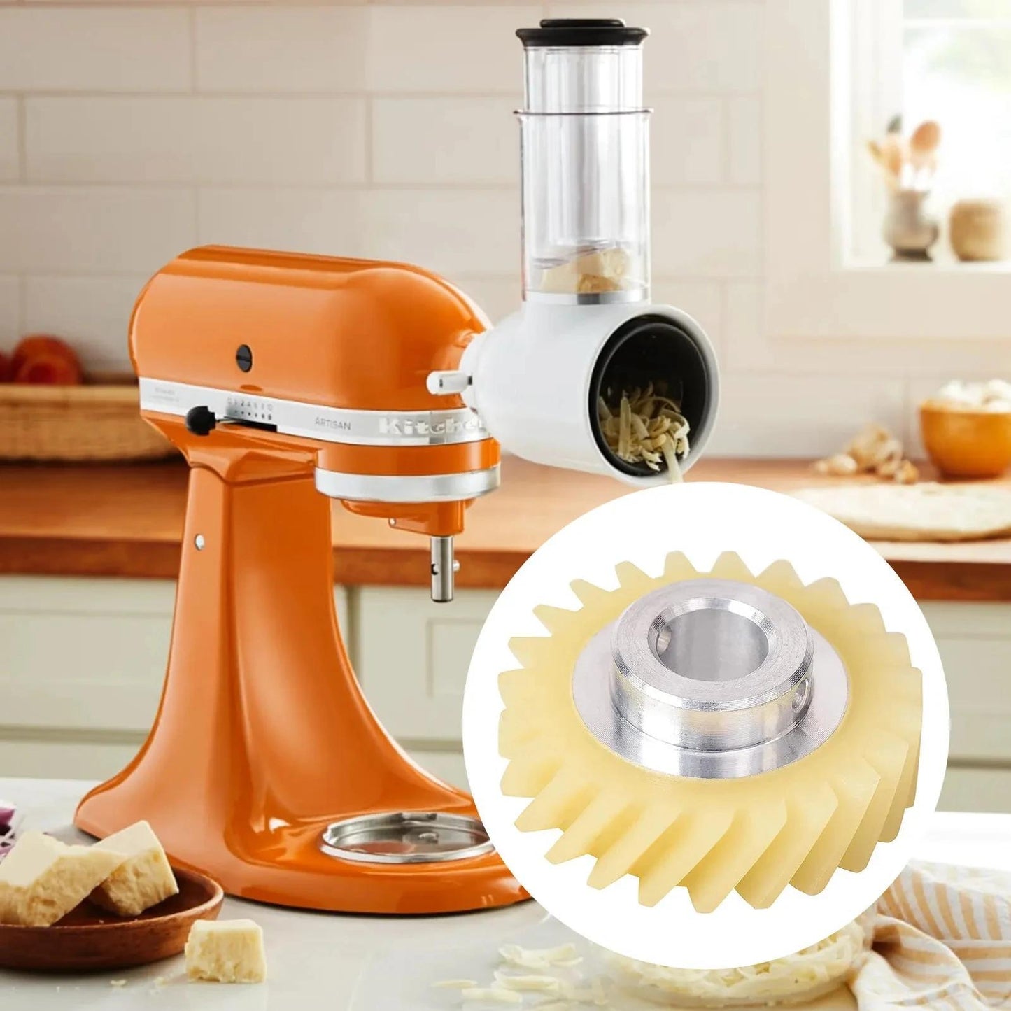 Two premium worm gear replacement parts for KitchenAid blenders, made with durable plastic and metal construction for long-lasting performance. Compatible with models 4169830, AP4295669, and 4162897, these parts are easy to install and provide smooth