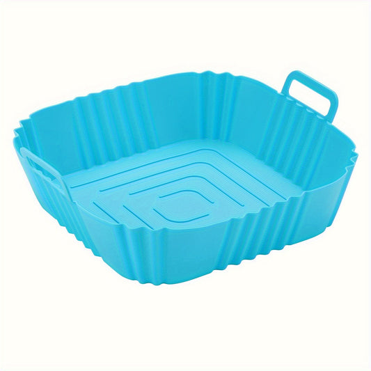 Silicone Air Fryer Liner - Non-Stick Baking Pan for Pizza & Fried Chicken, Reusable Fryer Liner