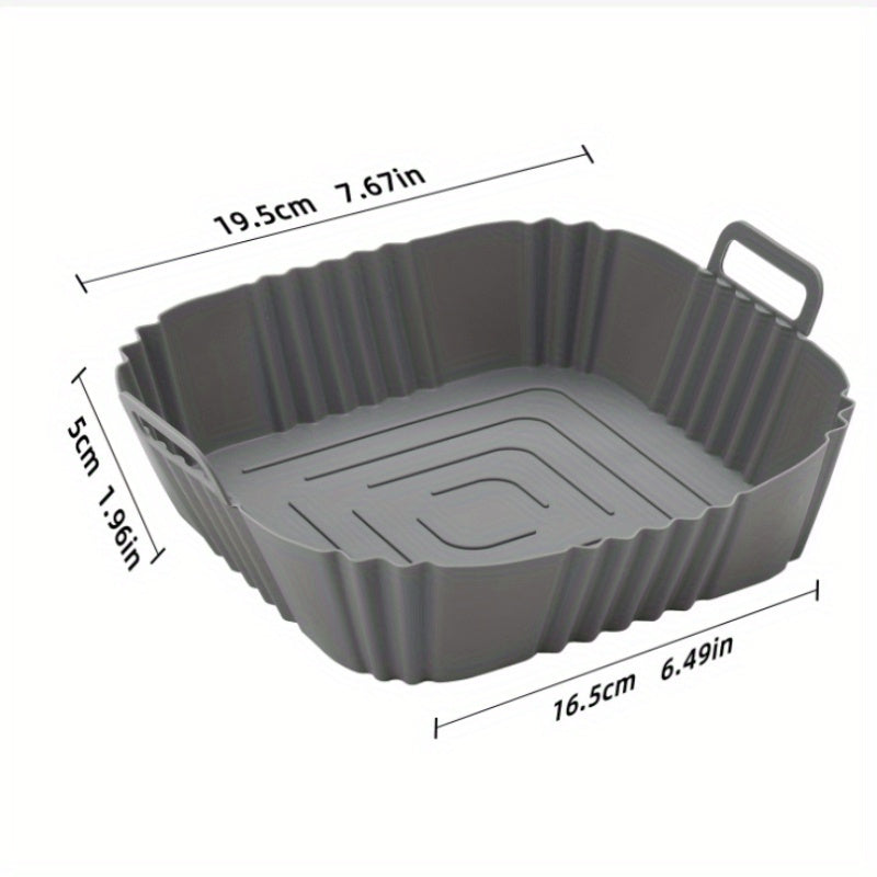 Silicone Air Fryer Liner - Non-Stick Baking Pan for Pizza & Fried Chicken, Reusable Fryer Liner