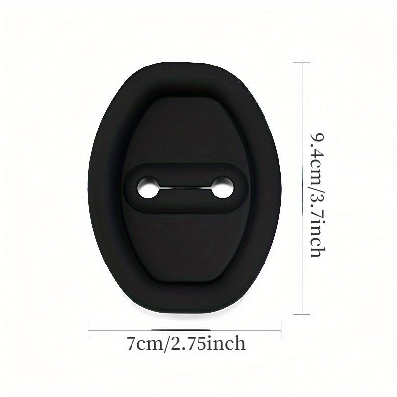 4 silicone door lock covers for comprehensive protection, rust-proof and noise reduction, suitable for all car models.