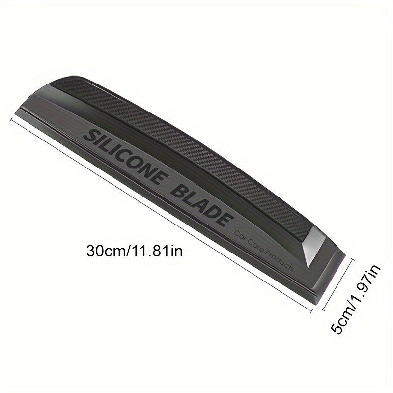 Flexible silicone car water squeegee for streak-free drying and winter car care.