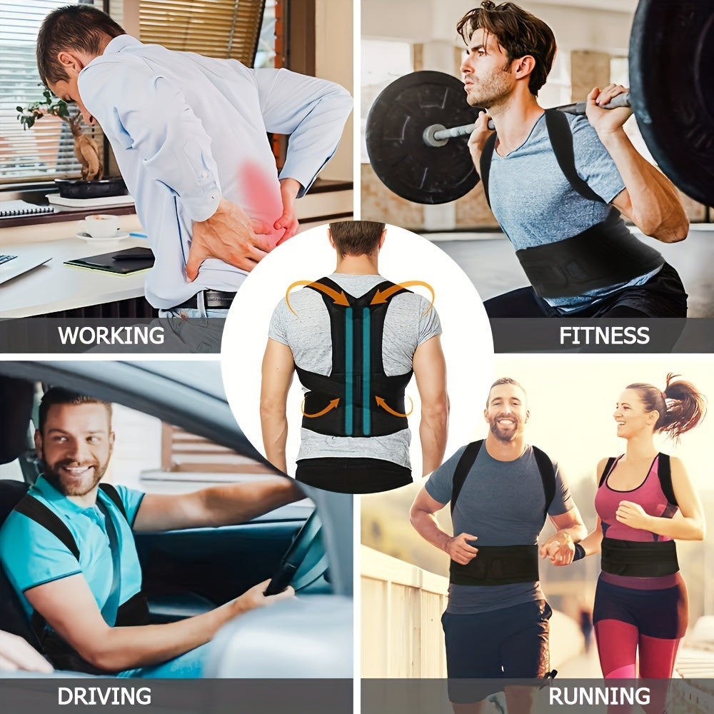 Adjustable and comfortable unisex posture brace. Supports back and chest for ergonomic posture. Can be worn all day.