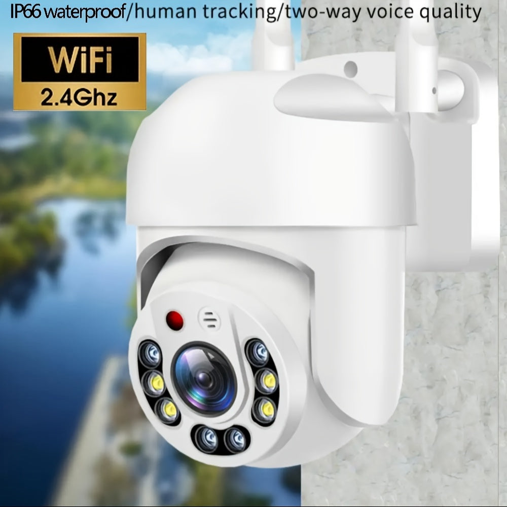 Teruhal Outdoor WiFi Security Camera: 1080P, Full-Color Day & Night, AI Human Detection, Two-Way Audio, 360° Panoramic View, USB Powered