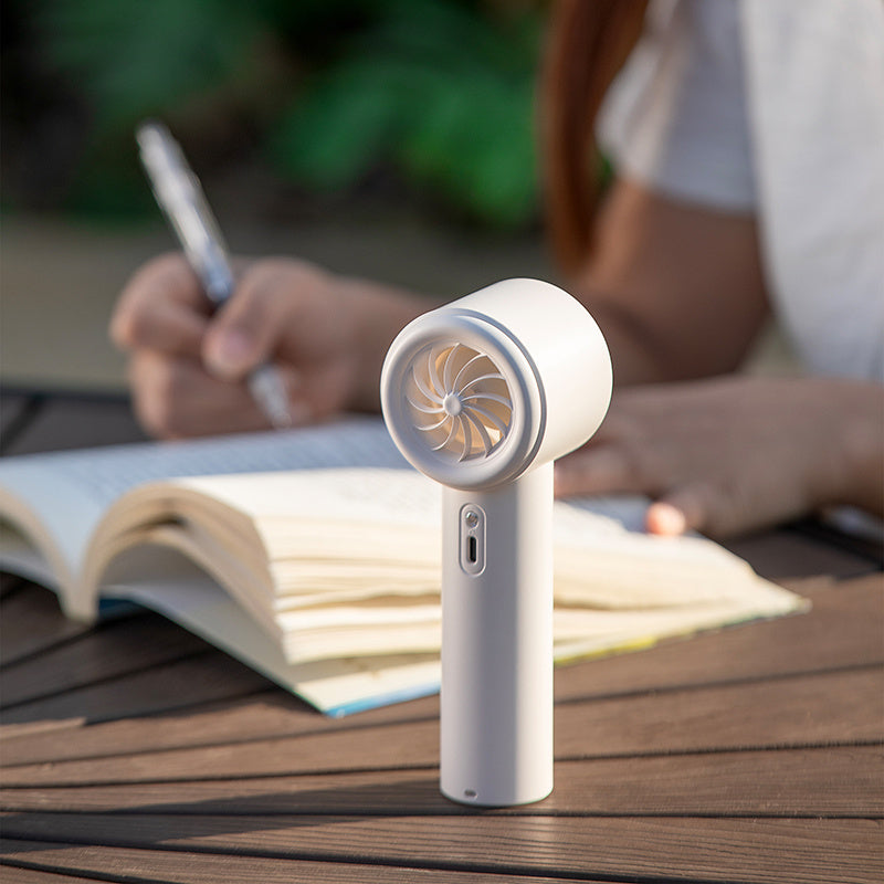 Portable Handheld Turbo Fan with Compact & Powerful Design - Equipped with 3 Adjustable Wind Speeds, USB Rechargeable Feature, LED Digital Display, and Sleek Black/White Finish. Perfect for Indoor & Outdoor Use, this Mini Fan is a must-have.