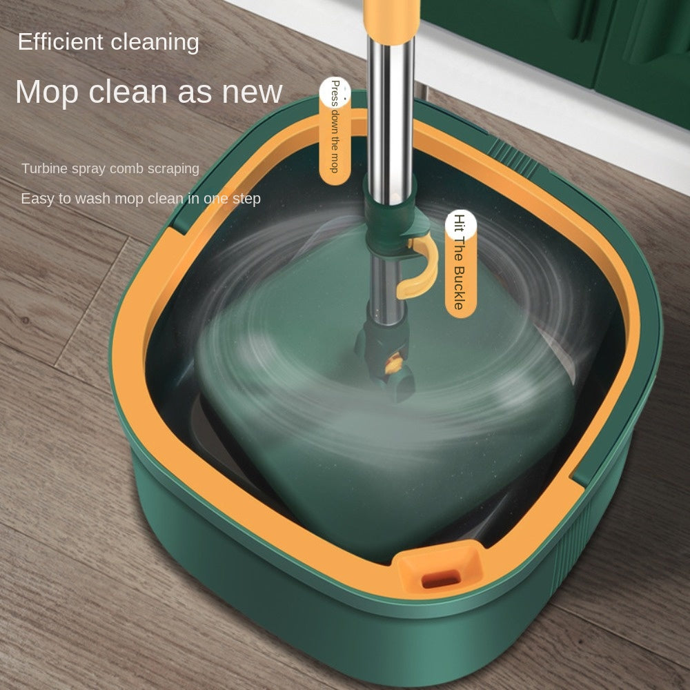 Essential back to school cleaning supplies - Versatile Spin Mop and Bucket Set with 2 Microfiber Pads for Hands-Free Washing. Dual-use for Dry & Wet Cleaning, perfect for Home, Kitchen, and Bathroom Floors. A must-have mop and bucket for floor cleaning.