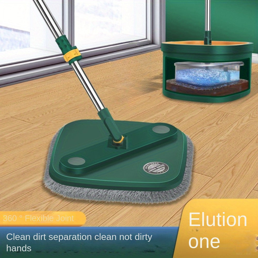 Essential back to school cleaning supplies - Versatile Spin Mop and Bucket Set with 2 Microfiber Pads for Hands-Free Washing. Dual-use for Dry & Wet Cleaning, perfect for Home, Kitchen, and Bathroom Floors. A must-have mop and bucket for floor cleaning.