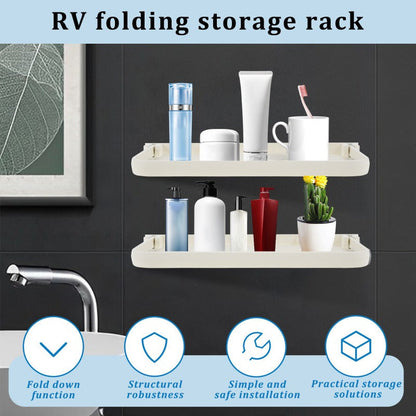 The Wall-Mounted Plastic Storage Shelf with Towel Rack is a versatile organizer for your bathroom. It features a foldable design that requires no drilling for installation. This shelf includes a mobile phone holder, soap dispenser, and paper towel