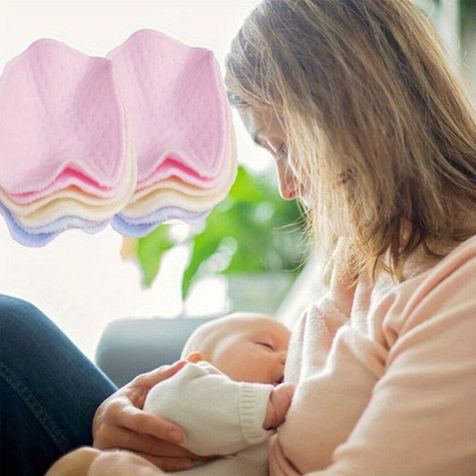 6 reusable nursing pads with hypoallergenic material, leak-proof design, and pastel colors with zipper closure