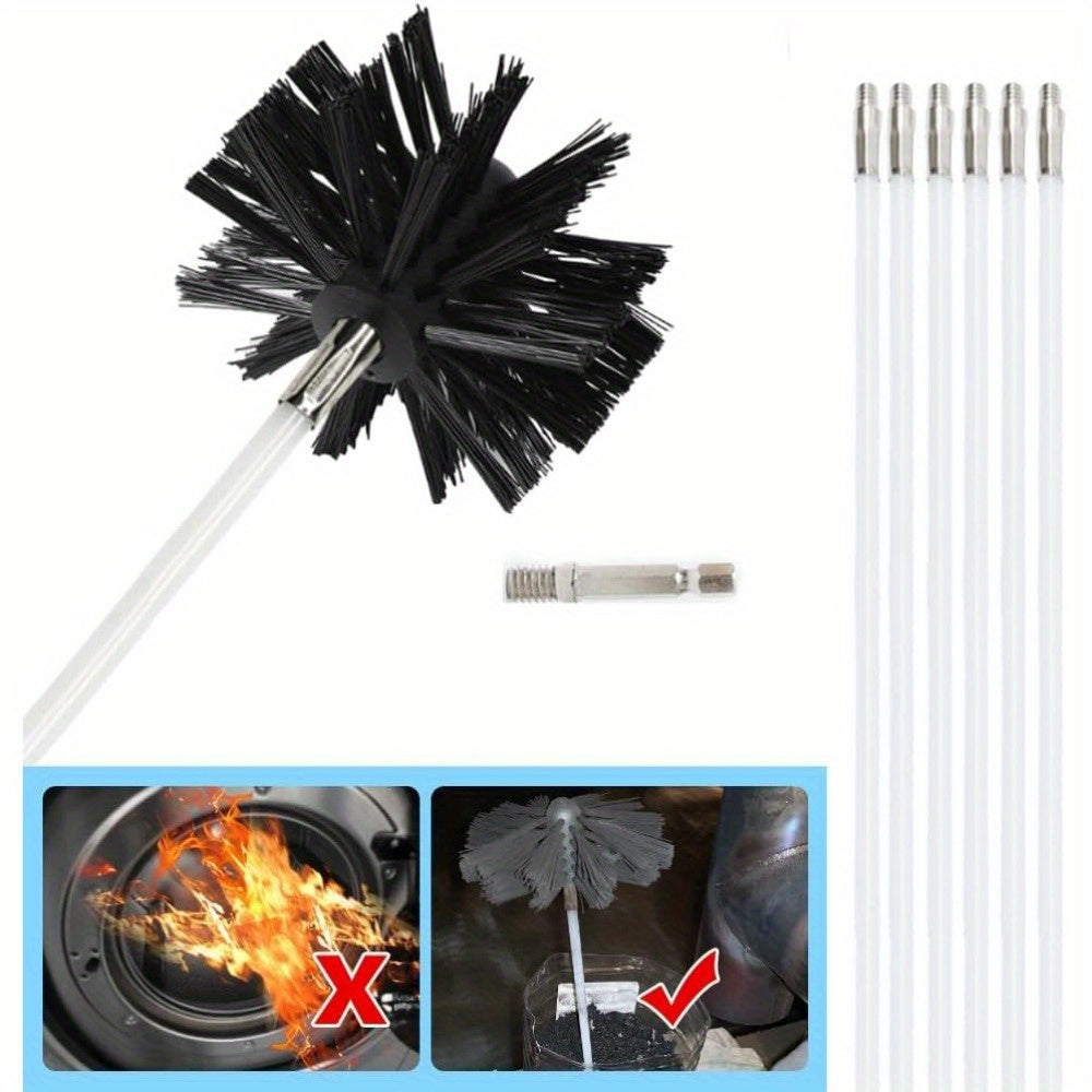 Brushes for cleaning fireplaces, chimneys, dryer exhausts, and flexible rod sets.