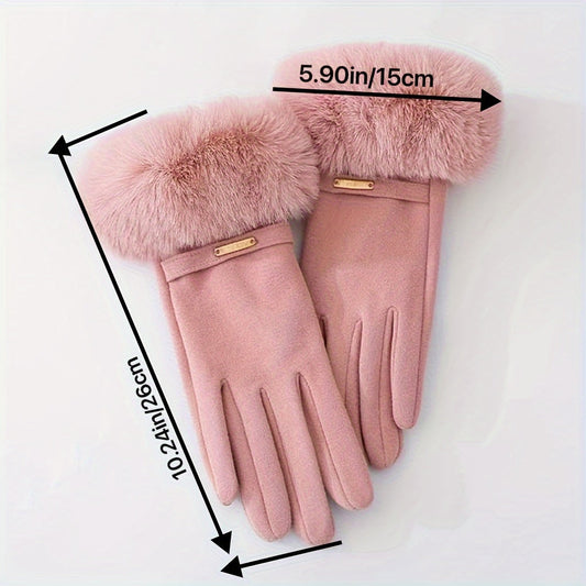 Warm Gloves for Women with Touchscreen Compatibility - Waterproof and Insulated with Soft Fleece Lining for Outdoor Activities, Cycling, and Driving - Great Gift Option