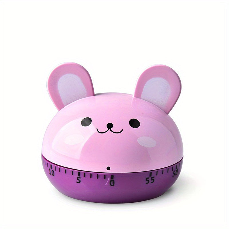 Adorable Cartoon Animal Kitchen Timer - 60-Minute Mechanical Count-Down Timer - Battery-Free - Made of Sturdy Plastic - Perfect for Cooking, Exercise, Beauty, Study - Must-Have Kitchen Tool - Ideal for Dorms - Great Gift Option