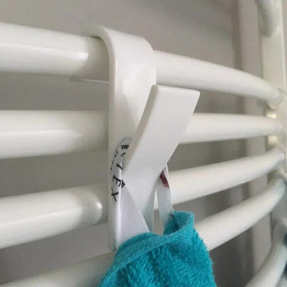 Set of 10 Space-Saving Cooling Pad Hooks for Towels & Clothes - Simple Installation, No-Drill Required, Sturdy Plastic Material - Ideal for Bathroom Organization.