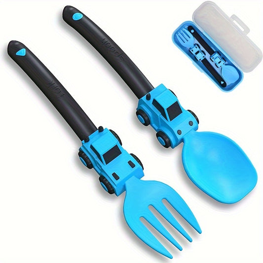 Colorful racing fork and spoon set for kids - perfect Easter gift for young children.