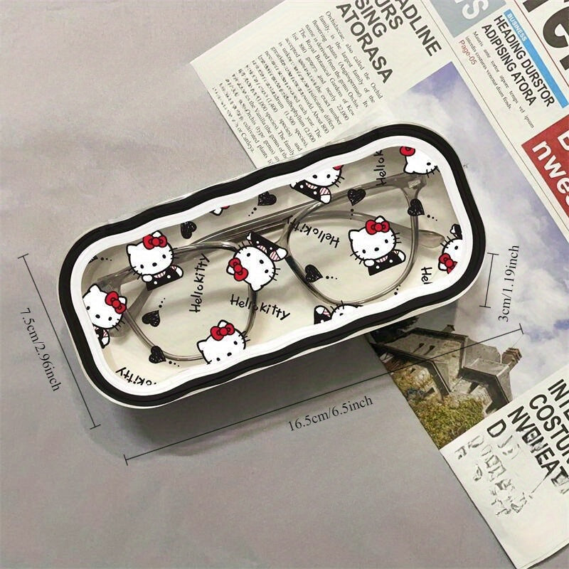 Hard protective eyeglass case featuring Sanrio's Hello Kitty character in a wave design, perfect for storing and carrying your glasses. Officially licensed and adorable!