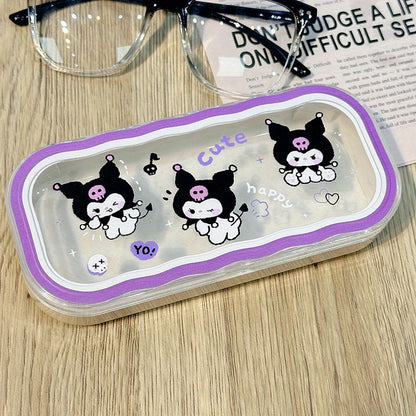 Hard protective eyeglass case featuring Sanrio's Hello Kitty character in a wave design, perfect for storing and carrying your glasses. Officially licensed and adorable!