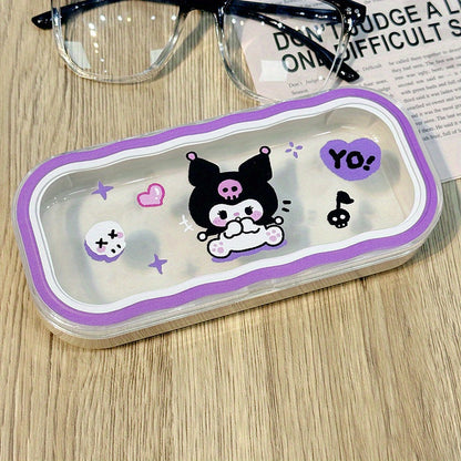 Hard protective eyeglass case featuring Sanrio's Hello Kitty character in a wave design, perfect for storing and carrying your glasses. Officially licensed and adorable!