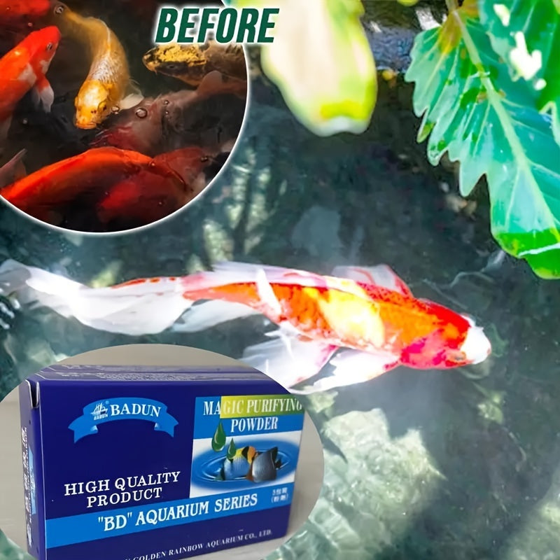 BADUN Aquarium Water Purification Powder - Available in 5 or 10 Pack, Made from Natural Paper Material for Freshwater Fish Tanks.