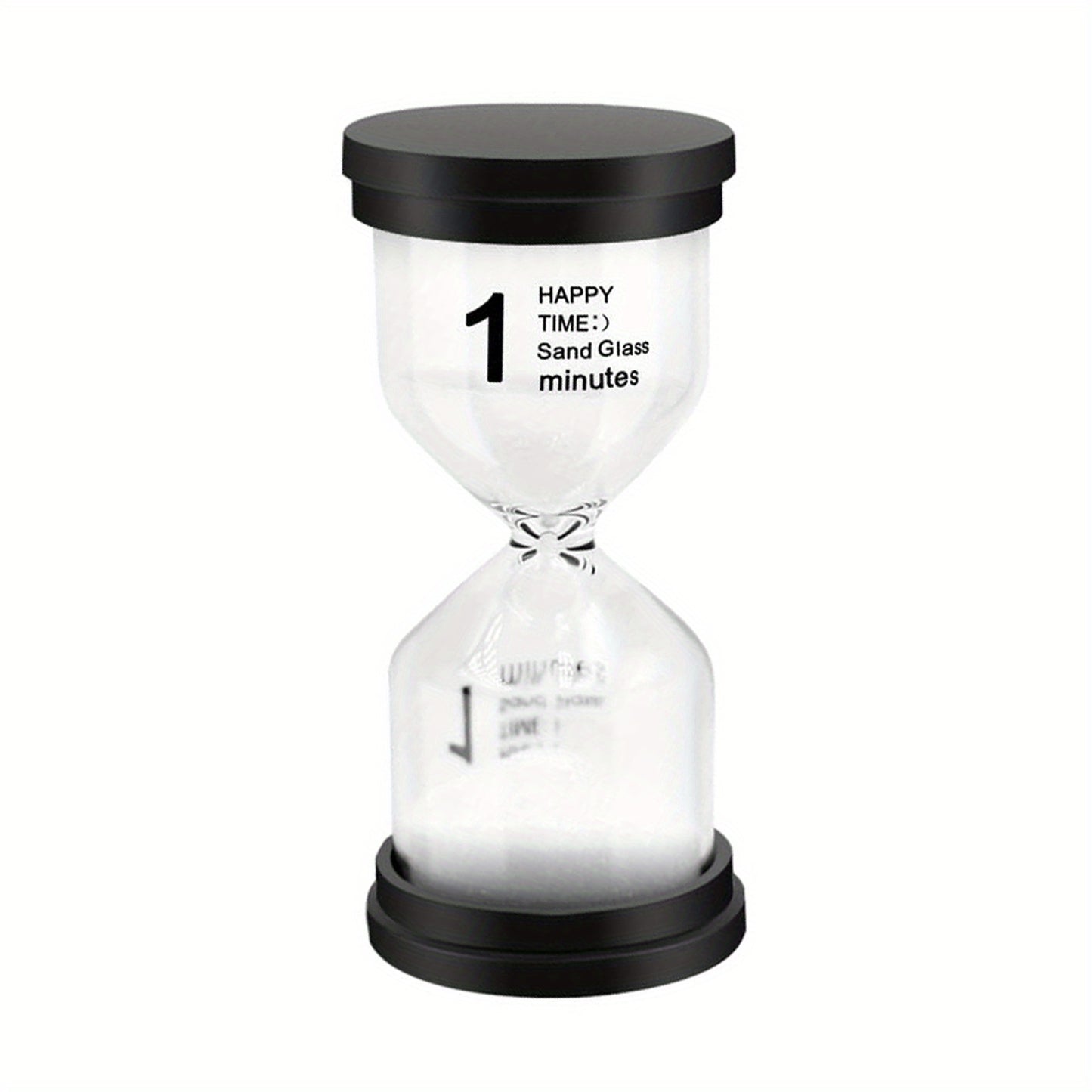 Colorful set of 6 sand timers, with durations ranging from 1 to 30 minutes, for use in games, classrooms, and offices.