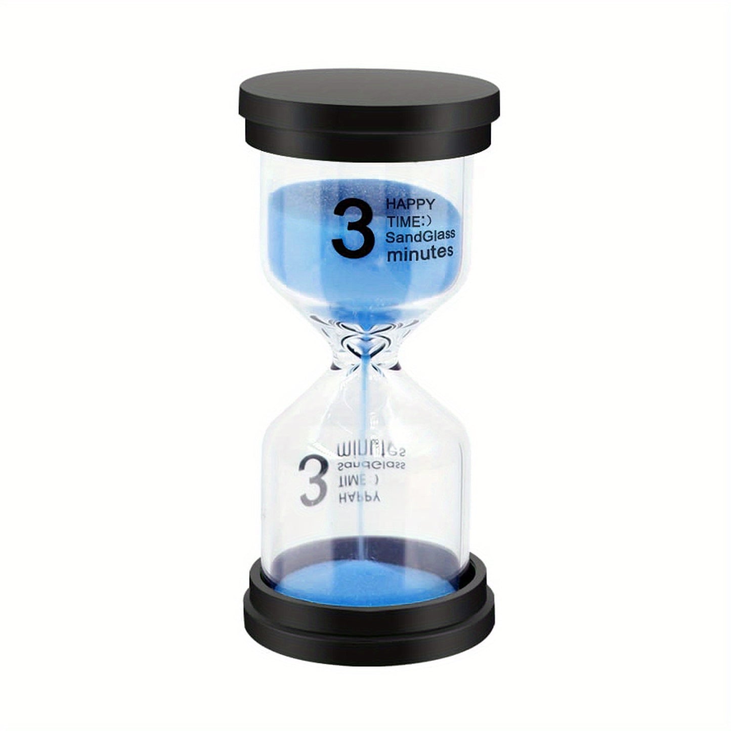 Colorful set of 6 sand timers, with durations ranging from 1 to 30 minutes, for use in games, classrooms, and offices.