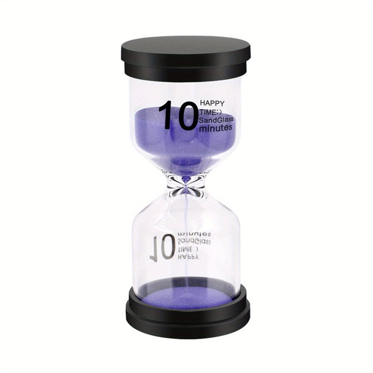 Colorful set of 6 sand timers, with durations ranging from 1 to 30 minutes, for use in games, classrooms, and offices.