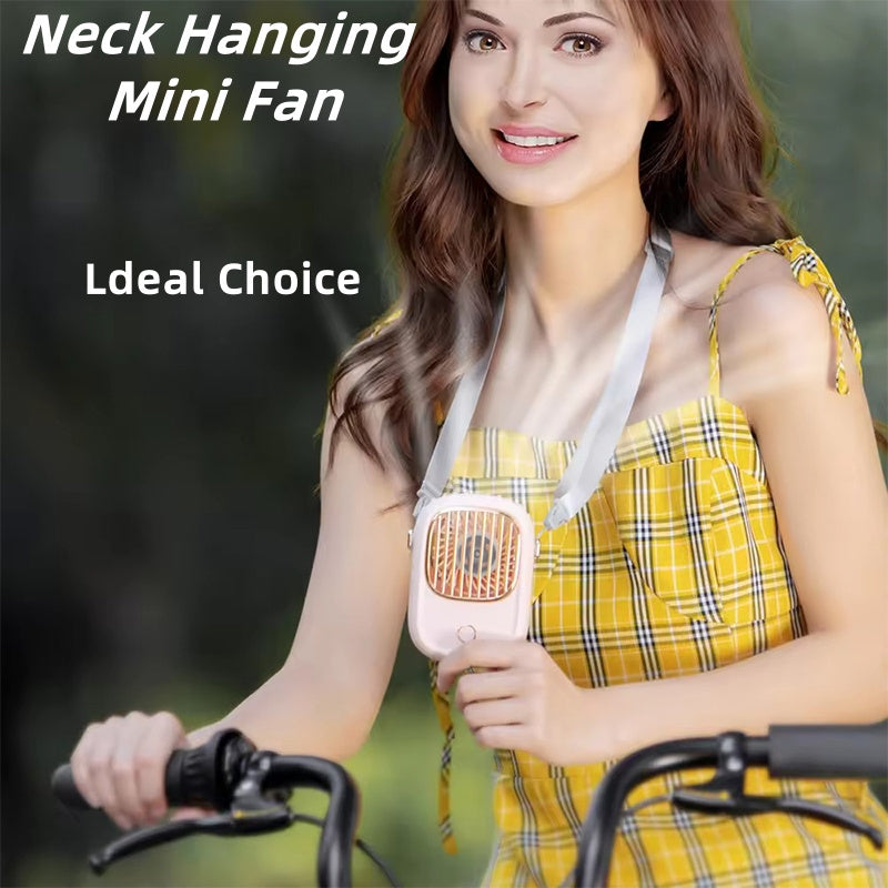 Stay cool on the go with our Bladeless Neck Fan! Rechargeable via USB, it features a long-lasting 2000mAh Lithium Battery. This wearable fan is perfect for indoor and outdoor use, with easy button control. Made of durable plastic, it even comes with a