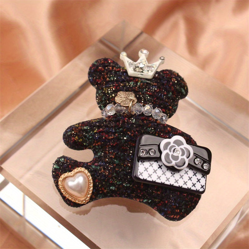 Stunning Rhinestone Bear Brooch Pin - Glamorous Animal-Shaped Statement Piece for Any Occasion - Exquisite Irregular Design Adorned with Sparkling Crystals - Ideal for Travel, Parties, and Stylish Everyday Wear