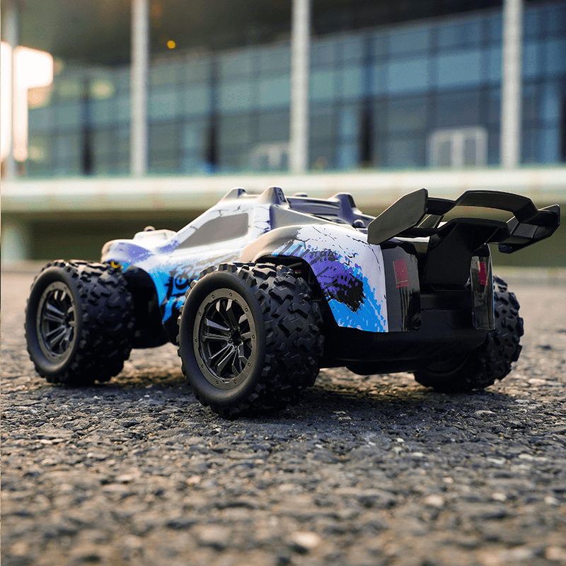 ZLL SG318 PRO 1:20 Scale High-Speed RC Car with "BEAST MINI" Design, 20km/h Off-Road Monster Truck, Durable Blue and Black. Features include 2.4G Remote Control, USB Rechargeable Battery