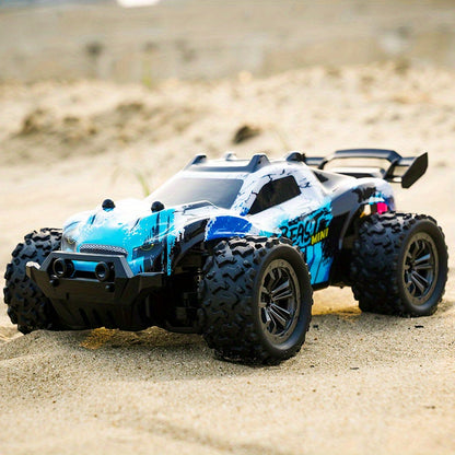 ZLL SG318 PRO 1:20 Scale High-Speed RC Car with "BEAST MINI" Design, 20km/h Off-Road Monster Truck, Durable Blue and Black. Features include 2.4G Remote Control, USB Rechargeable Battery