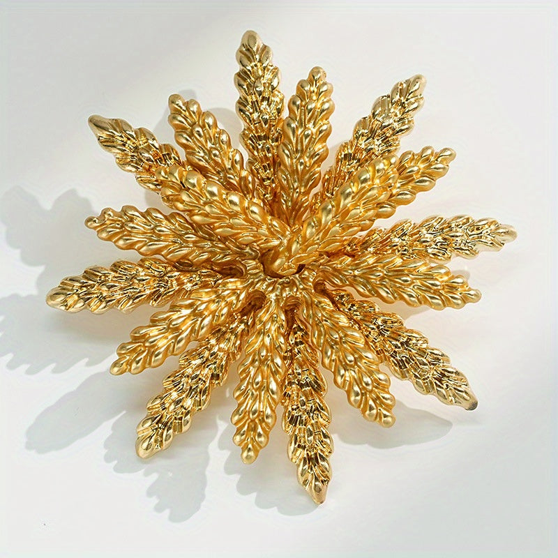 Stylish Enamel Wheat Leaf Brooch Pin suitable for both Women and Men, Unique Plant-Inspired Fashion Accessory with a Sophisticated Multilayer Design Corsage Badge