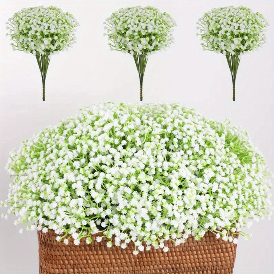 30 Artificial Baby's Breath Flowers for various occasions such as Thanksgiving, weddings, birthdays, and office and holiday décor.