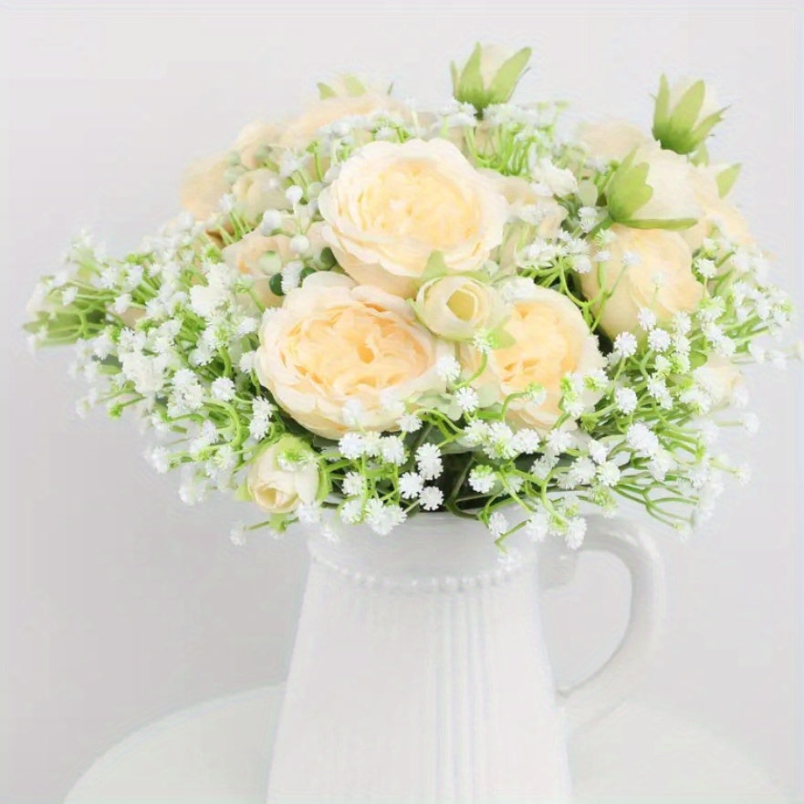 30 Artificial Baby's Breath Flowers for various occasions such as Thanksgiving, weddings, birthdays, and office and holiday décor.