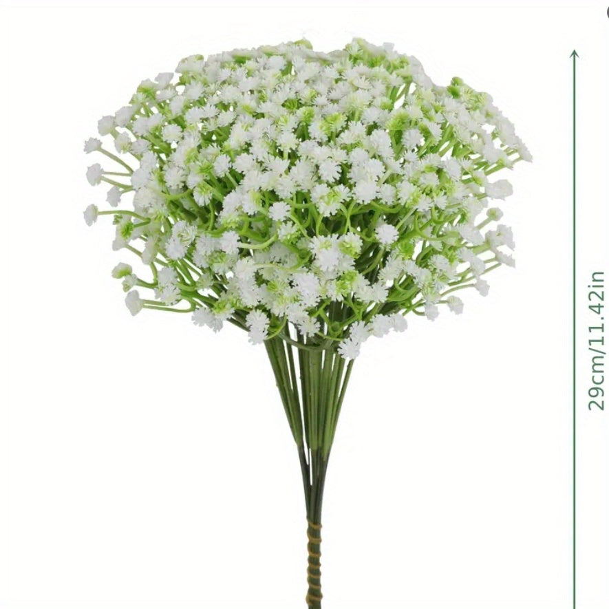 30 Artificial Baby's Breath Flowers for various occasions such as Thanksgiving, weddings, birthdays, and office and holiday décor.