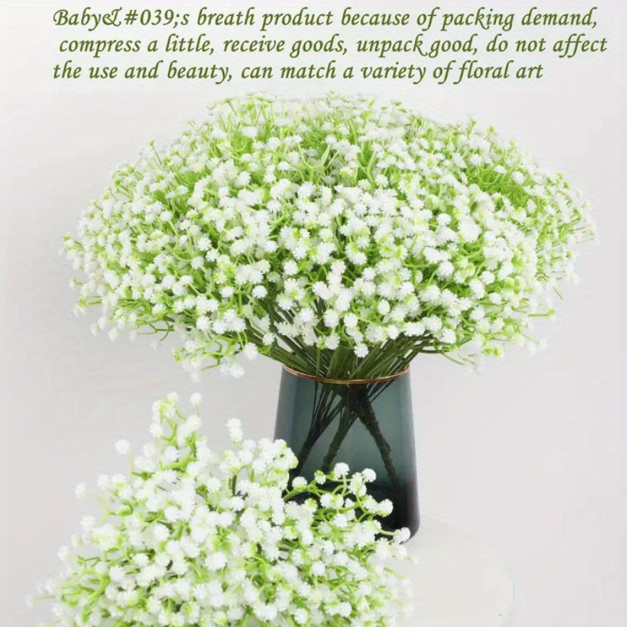 30 Artificial Baby's Breath Flowers for various occasions such as Thanksgiving, weddings, birthdays, and office and holiday décor.