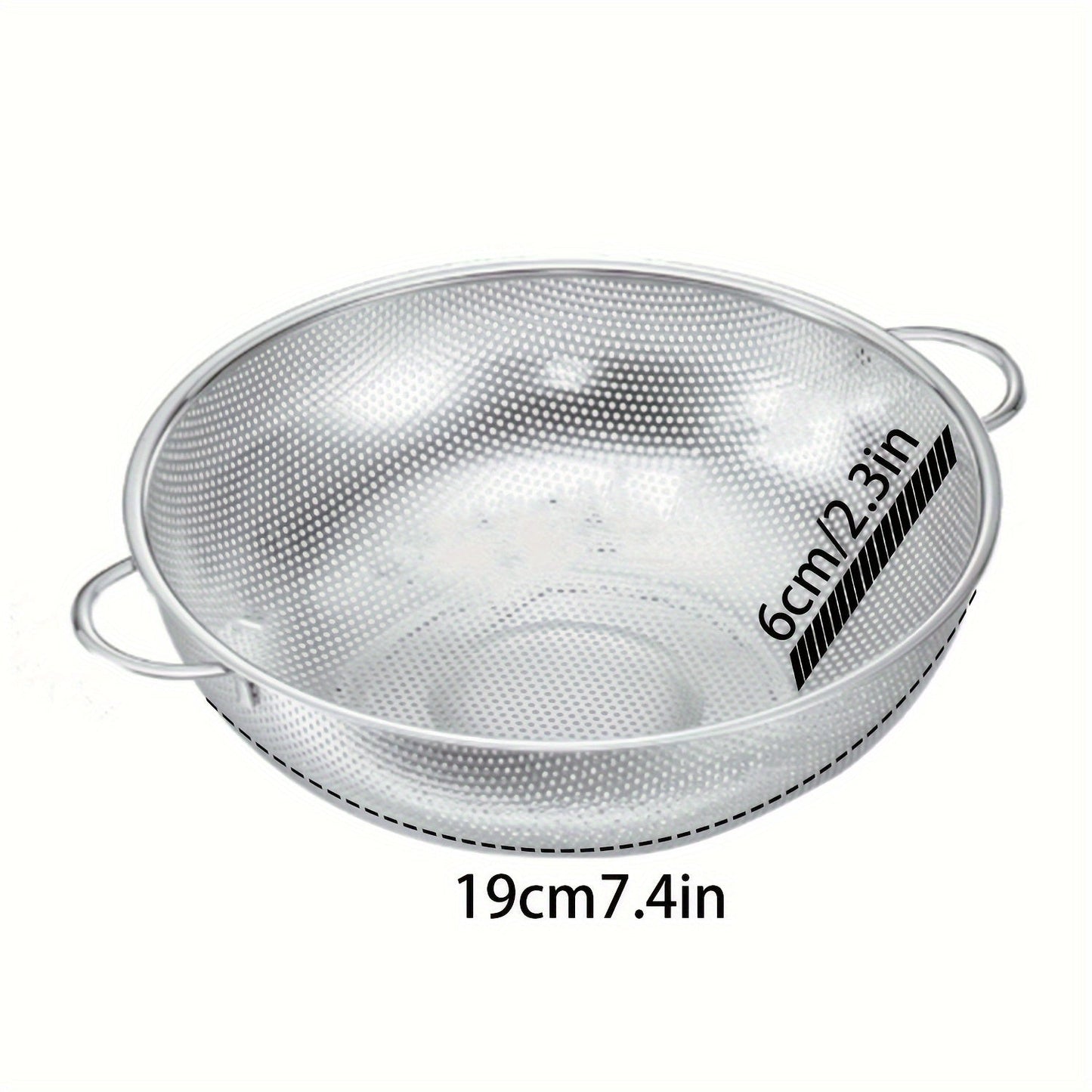 Convenient, Stainless Steel Kitchen Strainer with Fine Mesh - Dishwasher Safe, Ideal for Fruits & Vegetables, Must-Have Cooking Tool