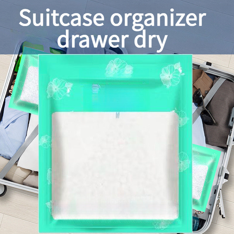 Moisture Absorber Bags for Wardrobes - Set of 10, Drawer Style for Preventing Mold and Dampness in Closets, Shoes Boxes, and Storage Areas.