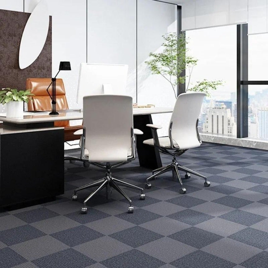 One-piece Self-Adhesive Interlocking Carpet Tiles - Ideal for Bedroom, Living Room, Kitchen, Bathroom, Laundry Room, Entryway. Non-Slip, Easy to Install, Durable PC/PS Material, 30.48cm x 30.48cm Square Floor Mats for Home and Office Use.