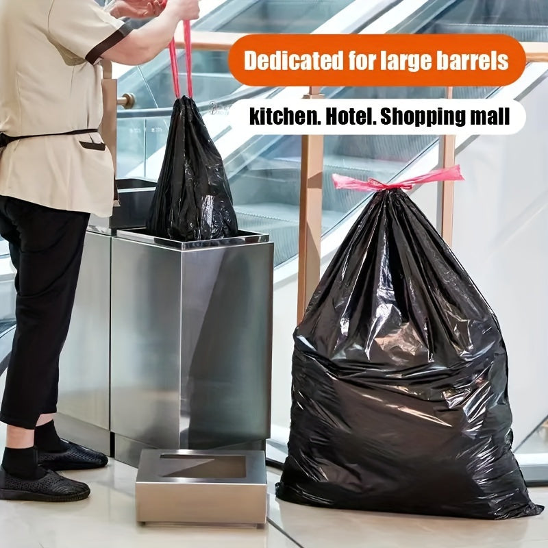 Get 2 packs of Heavy Duty Black Trash Bags in Extra Large Size - Great for Home, Hotel, or Supermarket Use - Perfect for Yard Waste and Trash Disposal