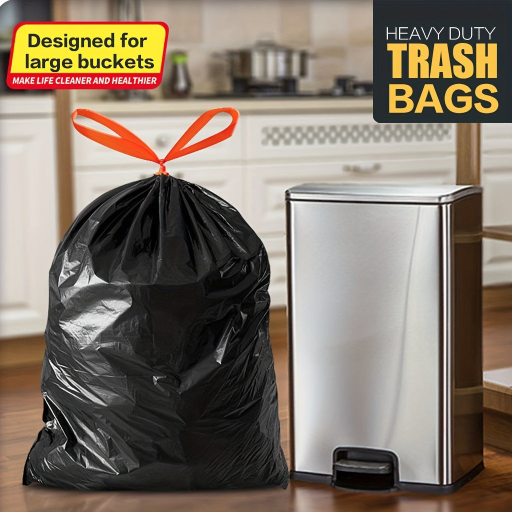 Get 2 packs of Heavy Duty Black Trash Bags in Extra Large Size - Great for Home, Hotel, or Supermarket Use - Perfect for Yard Waste and Trash Disposal