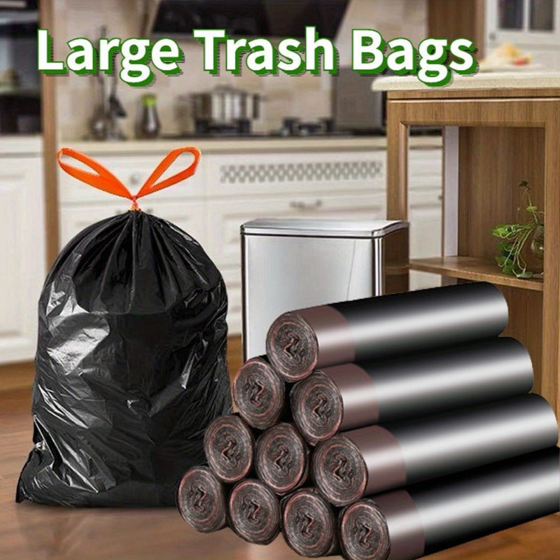 Get 2 packs of Heavy Duty Black Trash Bags in Extra Large Size - Great for Home, Hotel, or Supermarket Use - Perfect for Yard Waste and Trash Disposal